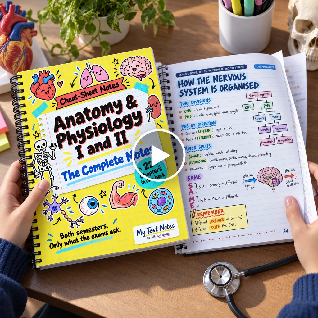 Anatomy & Physiology I and II: The Complete Handwritten-style Notes
